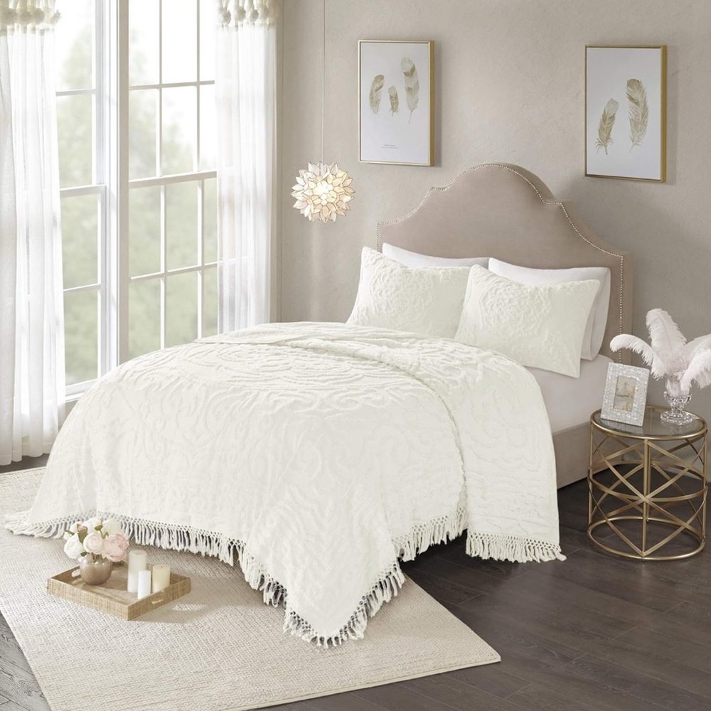 Madison Park Lightweight Cotton ShabbyChic Boho Medallion Design,Sham Full/Queen